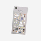 Sheet of daily life stickers on a white background