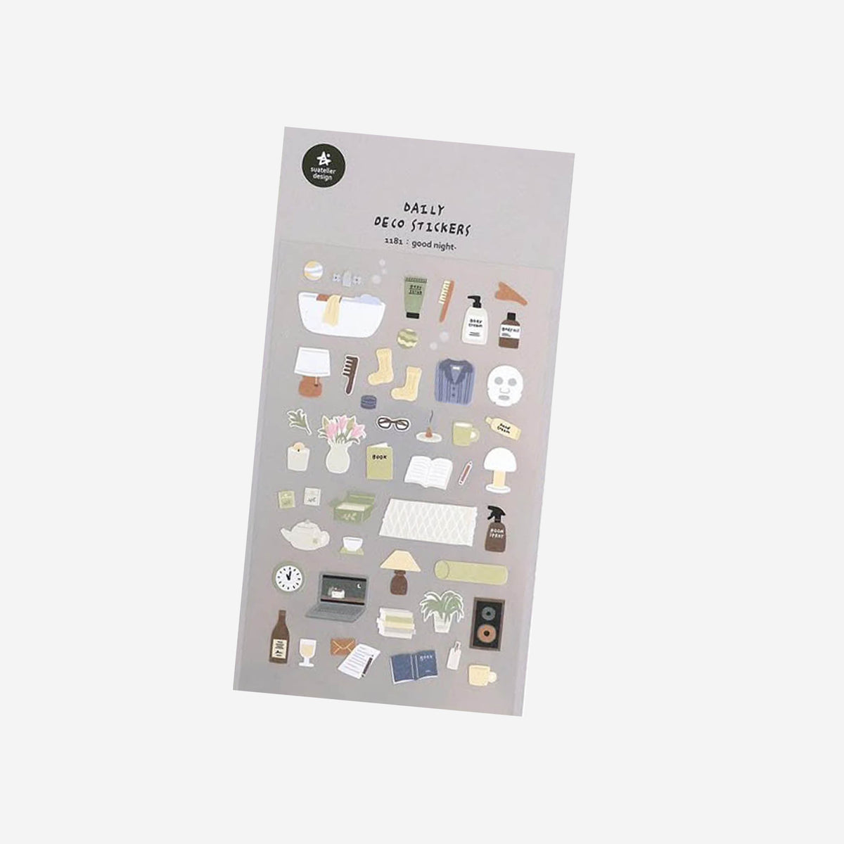 Good Night Sticker Sheet by Suatelier, daily life stickers on a white background