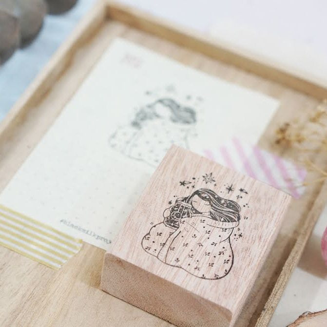 Goodnight Rubber Stamp by Black Milk Project with a calm comforting nighttime design, main view