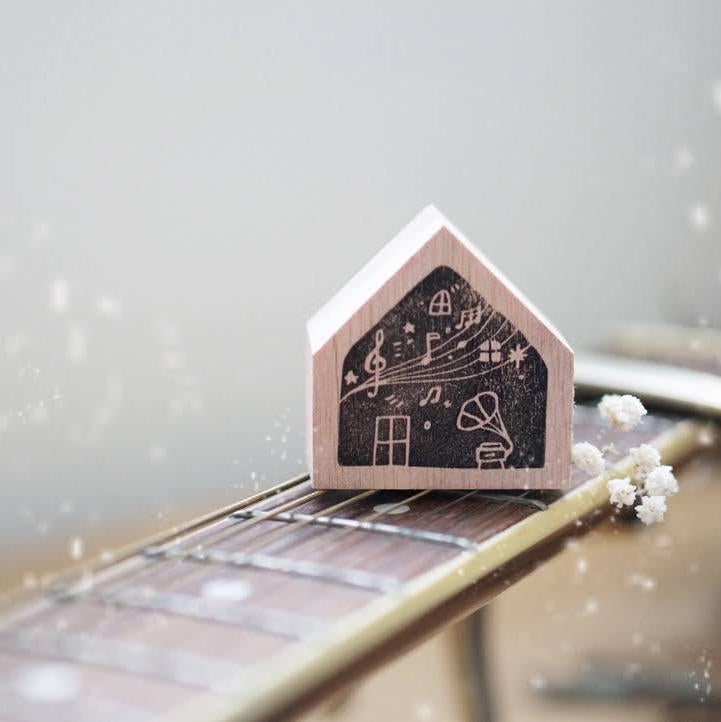 Music Rubber Stamp from the Home Series by Black Milk Project with a cozy melody-inspired design