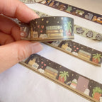 A Journaler's Bookshelf 2.0 (Brown) + Matte Gold Foil 20mm Washi Tape Roll