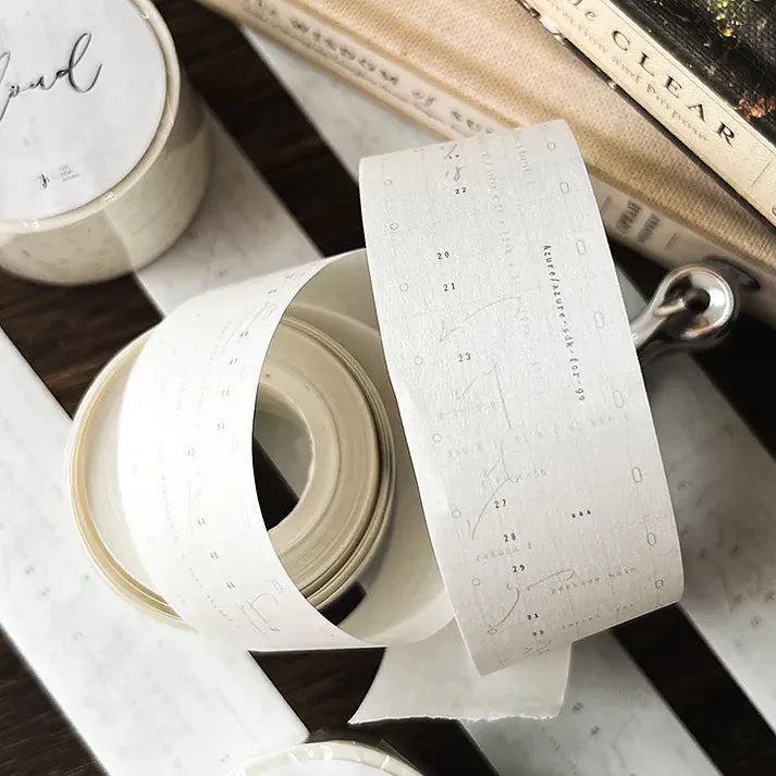 Single roll of Cloud Washi Tape showing its semi-transparent layered pattern, macro detail shot