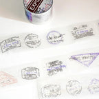 Collection of passport stamps on a white background