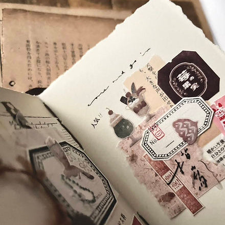 Kissaten Cafe Matte PET Tape by Breezy Studio in vintage-style packaging on a textured surface