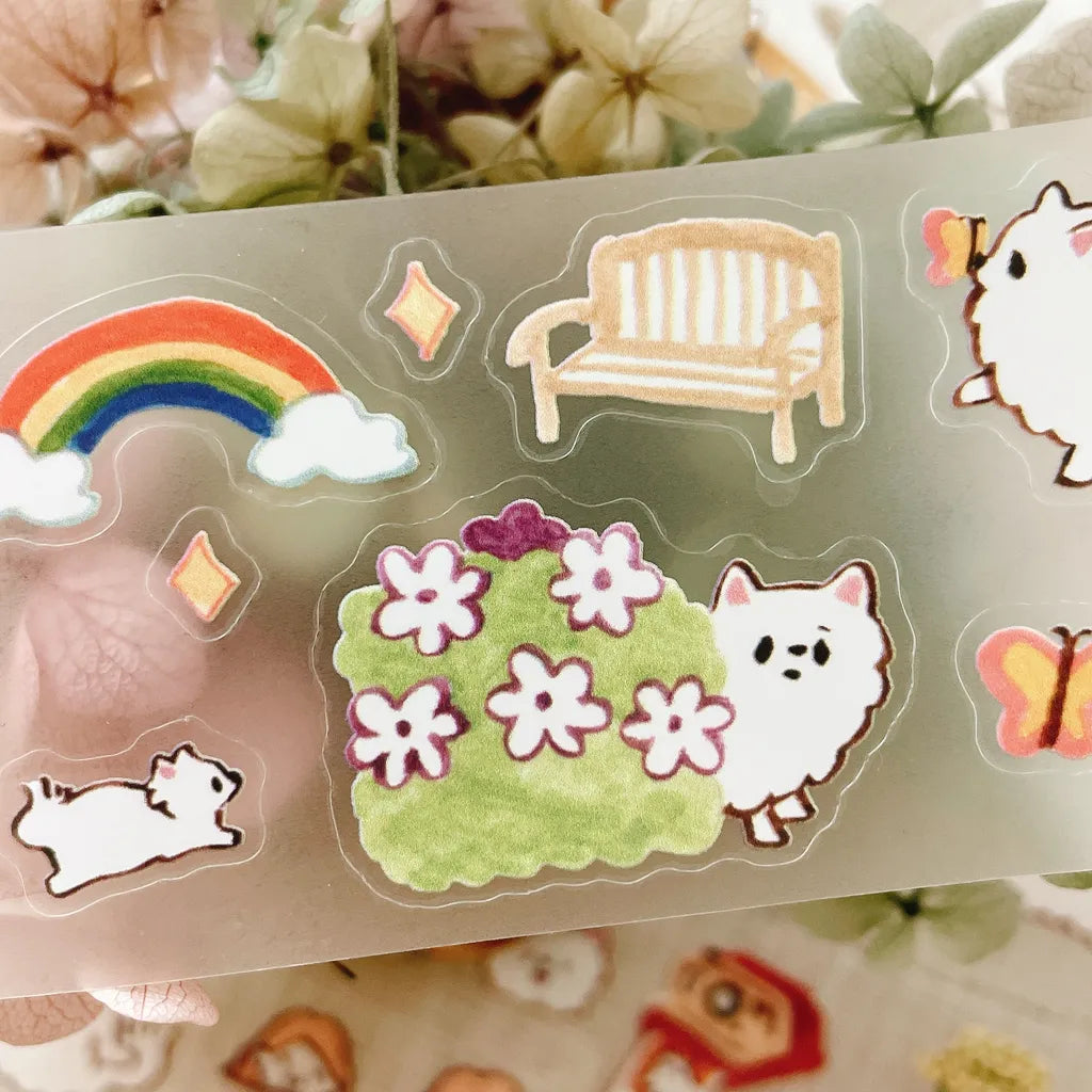 Additional detail view of the Kome-Chan Cut PET Tape illustrated sticker sheet designs