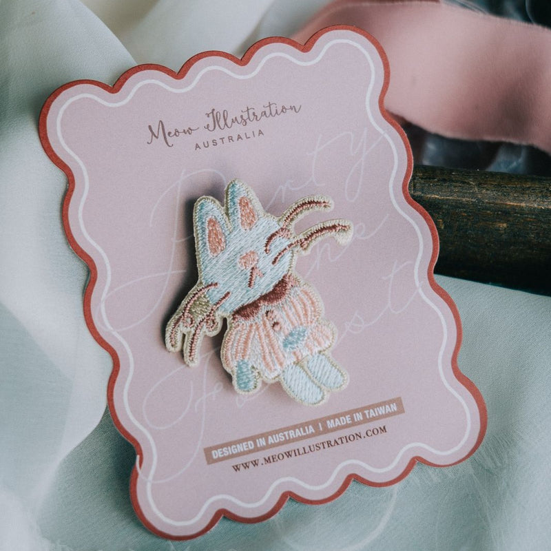 Pink Magician Cat Embroidered Pins