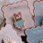 Sleepy Pajama Bear Embroidered Pins