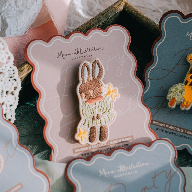 Starlight Circus Bunny Embroidered Pins