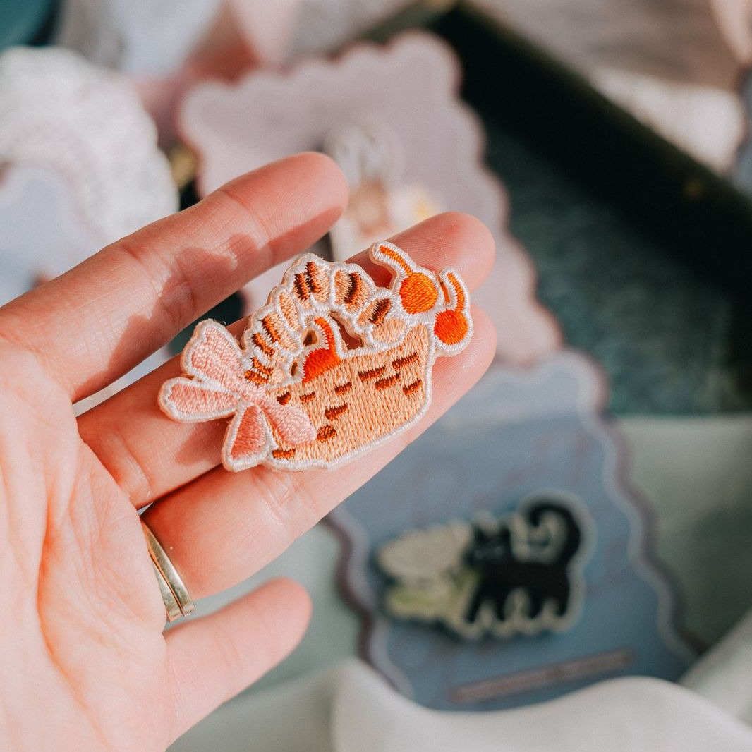 Berry And Picnic Basket Embroidered Pins