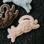 Teddy Cat Embroidered Pin - Caramel Cocoa