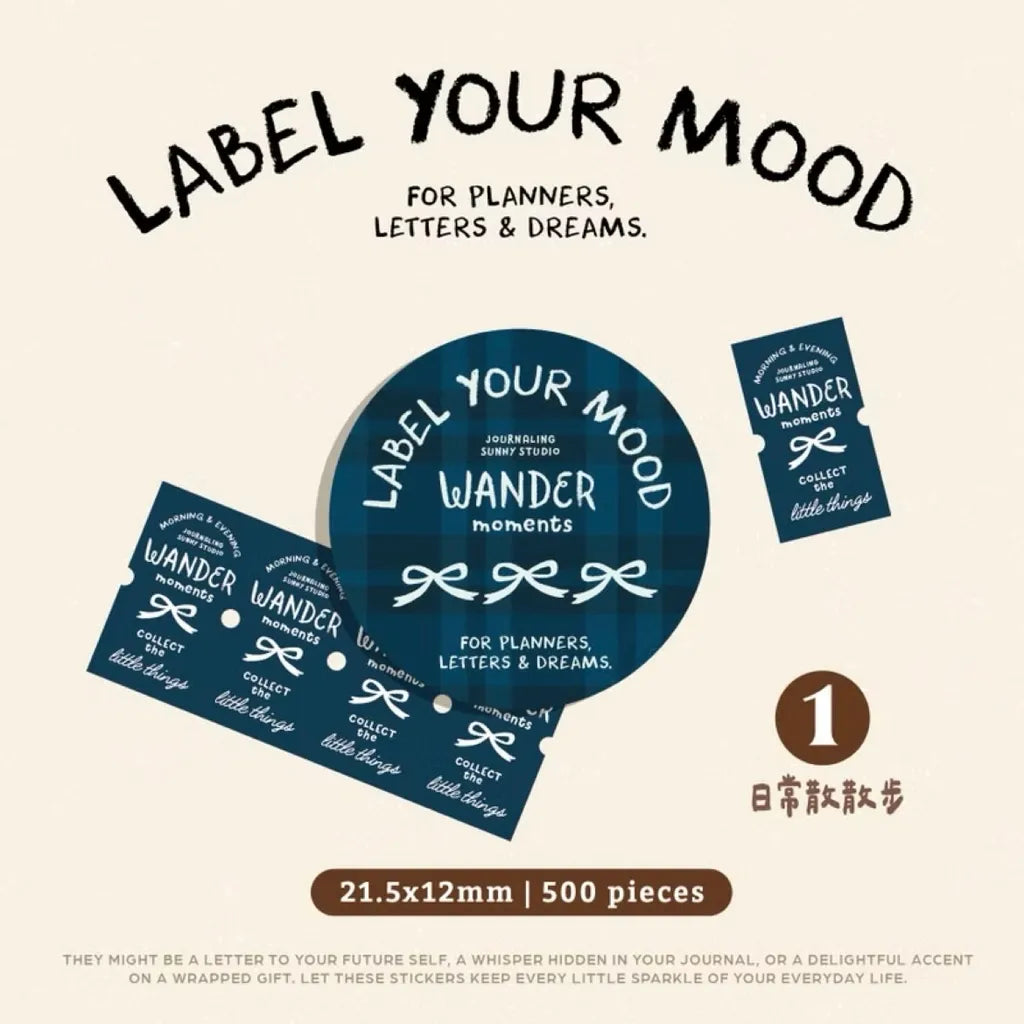Daily Walk Label Sticker Tape by wwiinngg in its Label Your Mood packaging on a beige backdrop