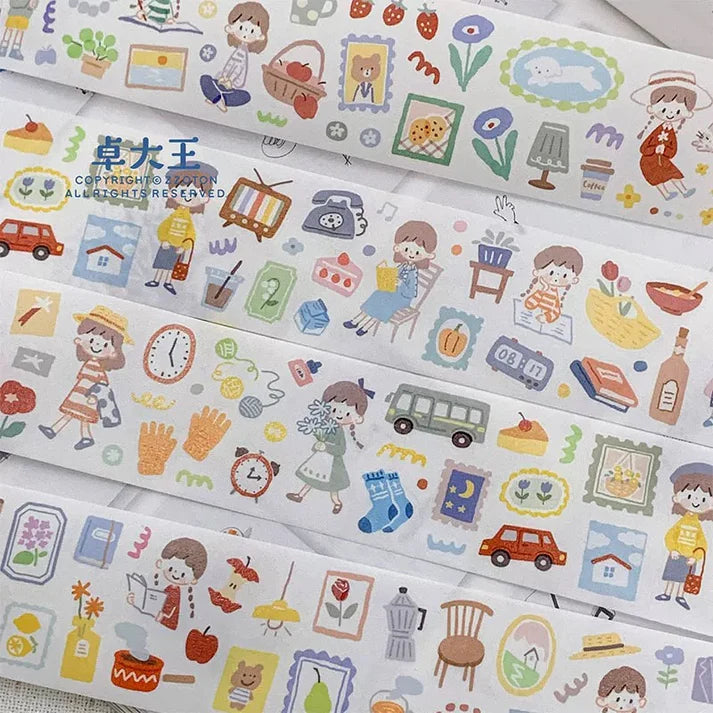 Set of colorful Little Thing Washi Tape rolls by ZZOTON with assorted playful designs