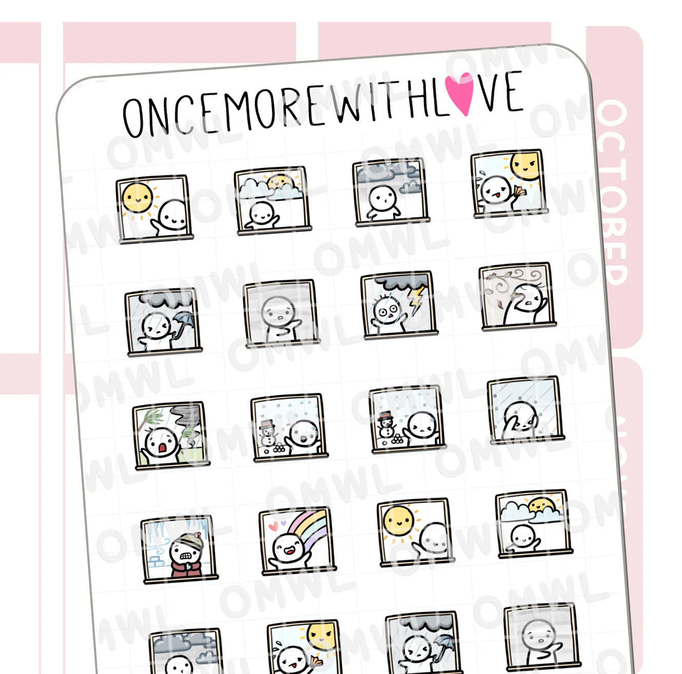 Weather Mixed Munchkins Sticker Sheet by OnceMoreWithLove with forecast and mood stickers