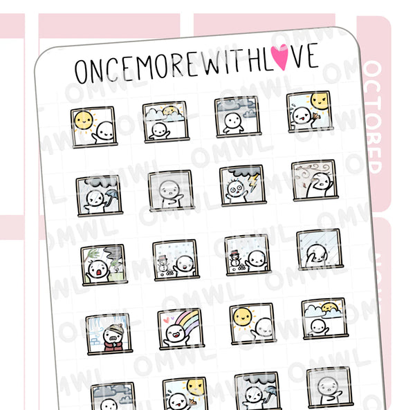 Weather Mixed Munchkins Sticker Sheet by OnceMoreWithLove with forecast and mood stickers