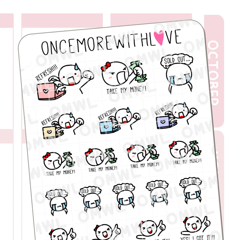 Take My Money Online Shopping Sticker Sheet by OnceMoreWithLove with exclusive drop stickers