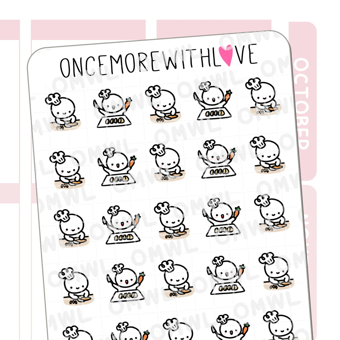 Meal Prep Munchkins Sticker Sheet by OnceMoreWithLove with kitchen and meal planning stickers