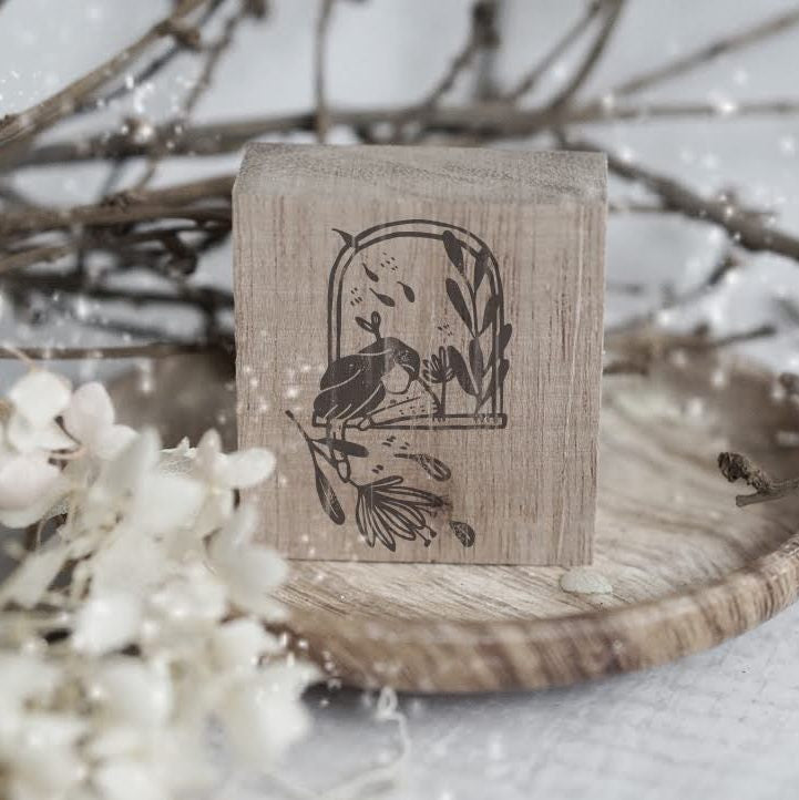 Window Sill Rubber Stamp from the Monochrome Girls Series by Black Milk Project, reflective scene