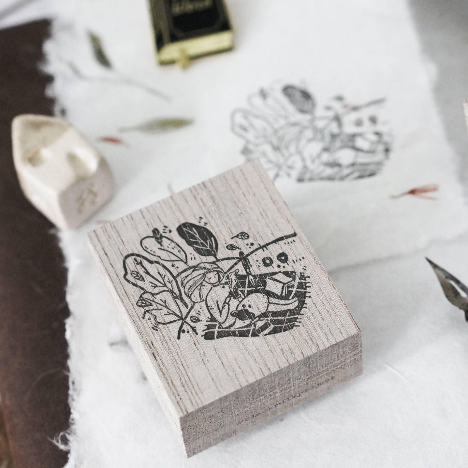 Picnic Rubber Stamp from the Me Time Series by Black Milk Project with an outdoor leisure scene