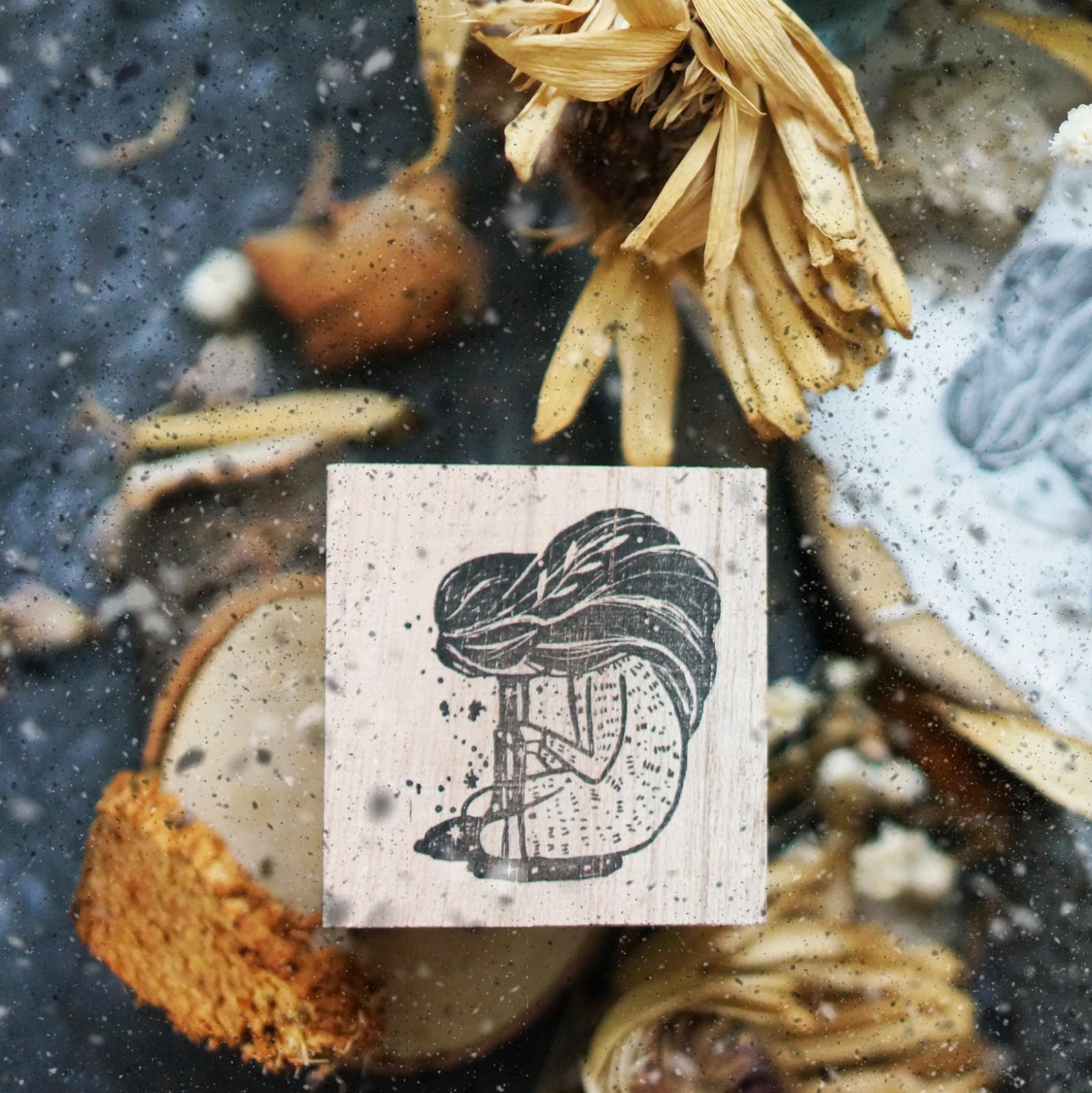 Tears Rubber Stamp from the Melancholy Series by Black Milk Project, 4.5 cm poetic design