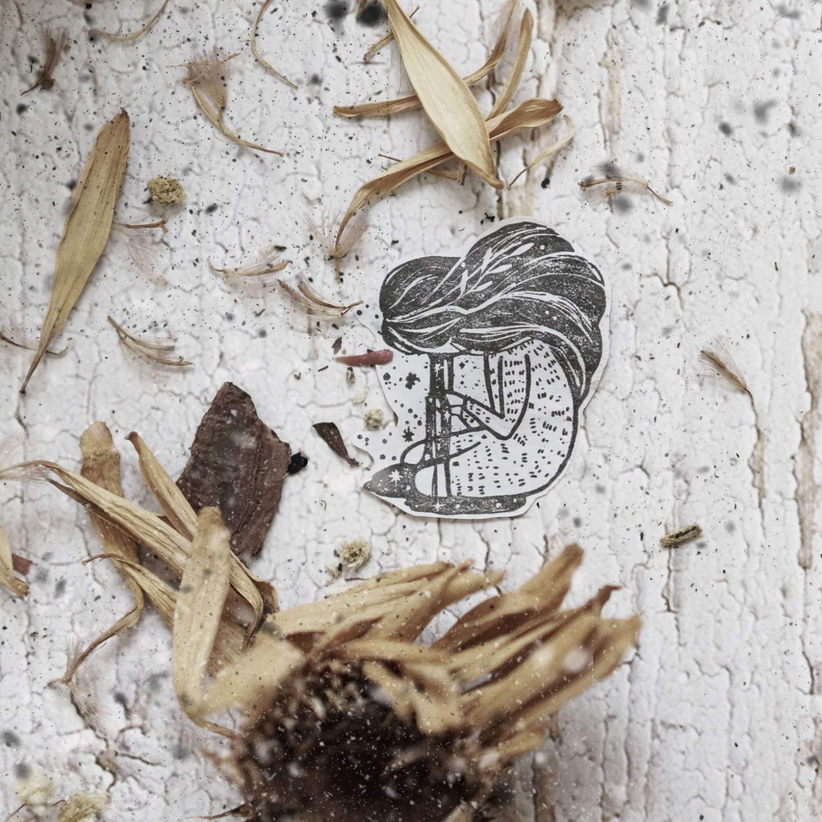 Alternate view of the Tears Rubber Stamp showing its tender emotional impression detail
