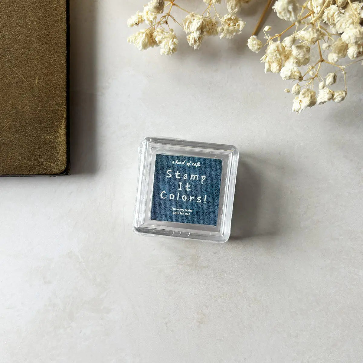 Midnight Blue Stamp Ink Pad by a kind of café — teal-blue pigment ink pad in its case, for journaling