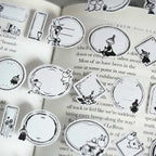 Collection of black and white illustrations on a book page