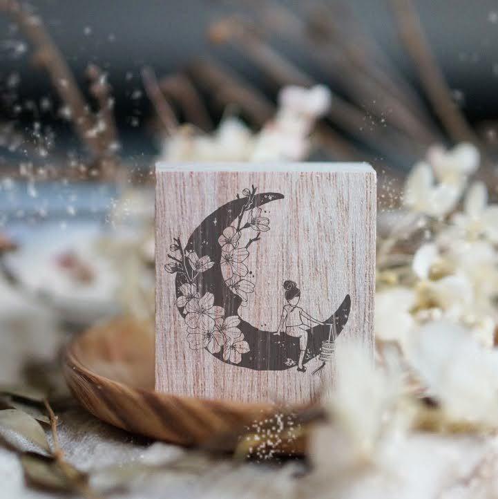 Moonchild Rubber Stamp by Black Milk Project with an enchanting moonlit celestial figure design
