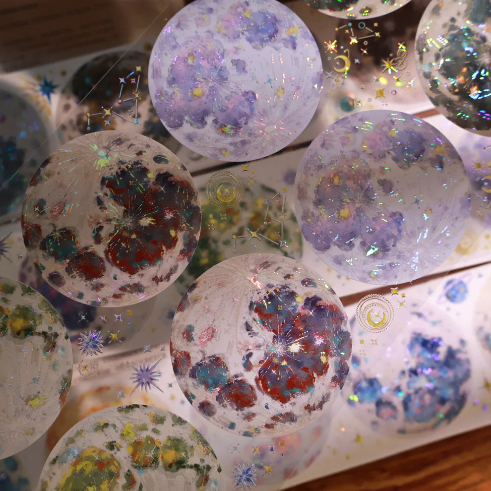 Colorful marbled resin coasters on a wooden surface