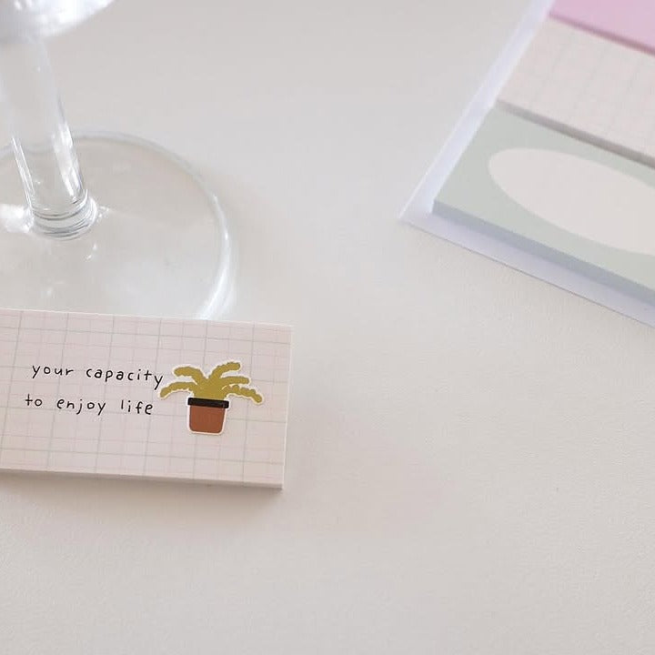 Notebook with a cactus illustration and text, from the My Kitchen Sticker Sheet