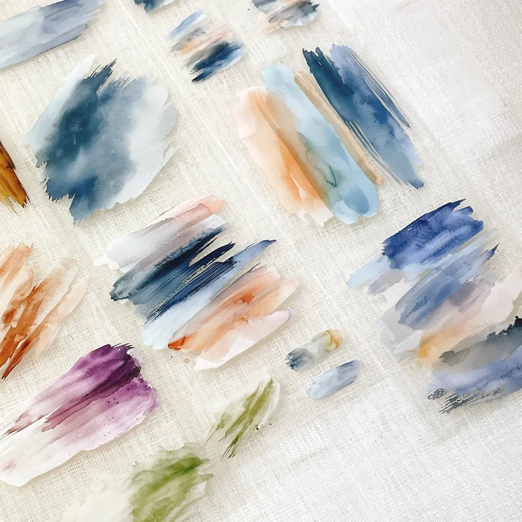 Oil Painting PET Tape pattern of colorful painterly brush strokes on a textured surface