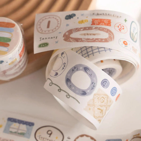 Four Seasons Washi Tape by Orange Studio with seasonal calendar designs on a light background