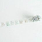Decorative garland with small festive items on a white background