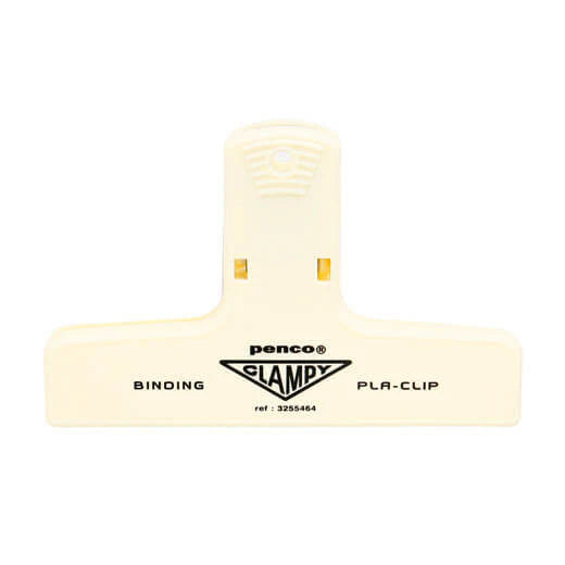 Beige binding clip with 'Penco' branding on a white background