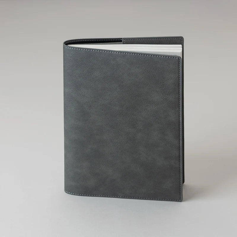 Nibi Planner PU Cover by Take a Note — misty-grey PU cover with pages peeking out, for journaling