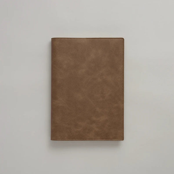 Kurumi Planner PU Cover by Take a Note — warm wood-tone classic vegan PU cover, flat view, for journaling