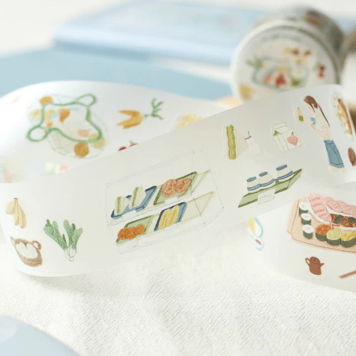 Palette Life 2 PET Tape food illustrations displayed in a strip on a white background