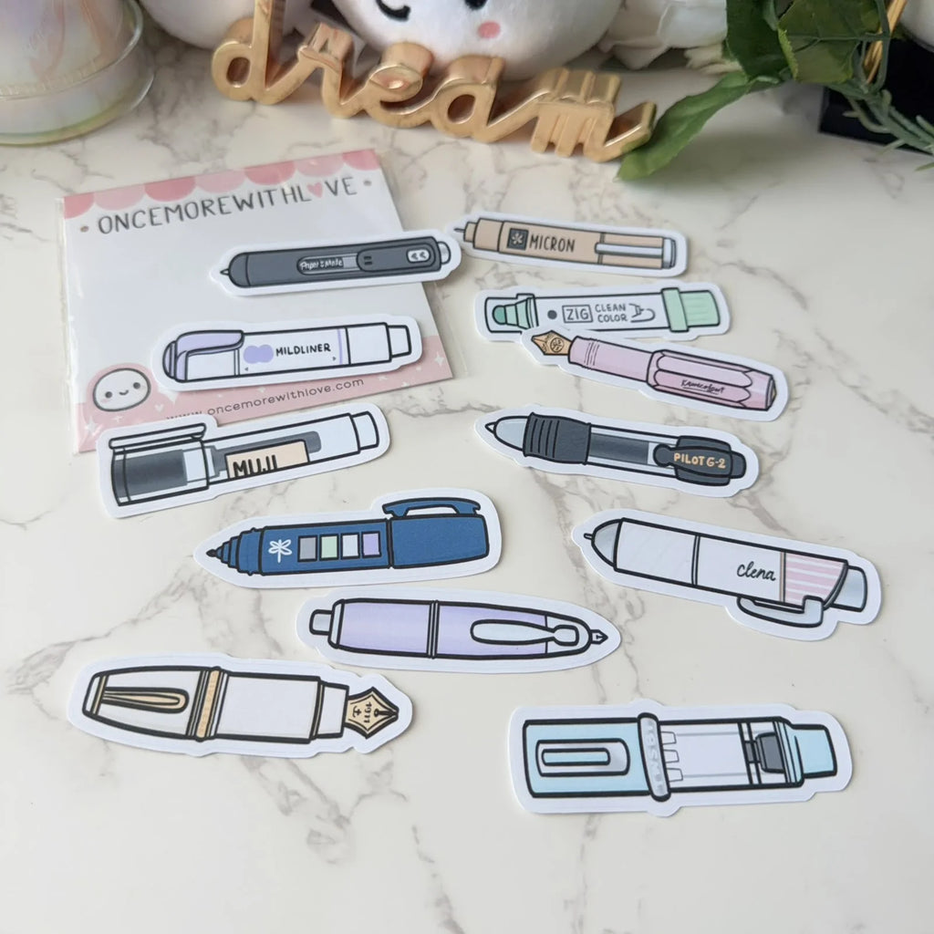 Popular Pens Sticker Set