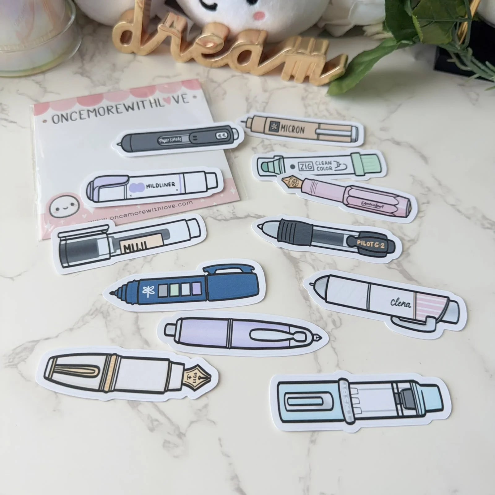 Popular Pens Sticker Set