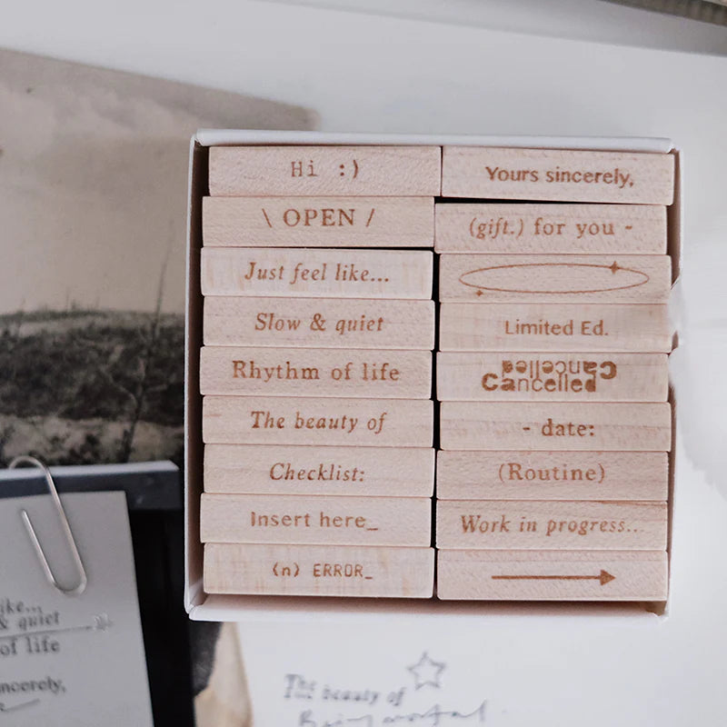9pt.(2) Tiny Text Rubber Stamps [18 options]