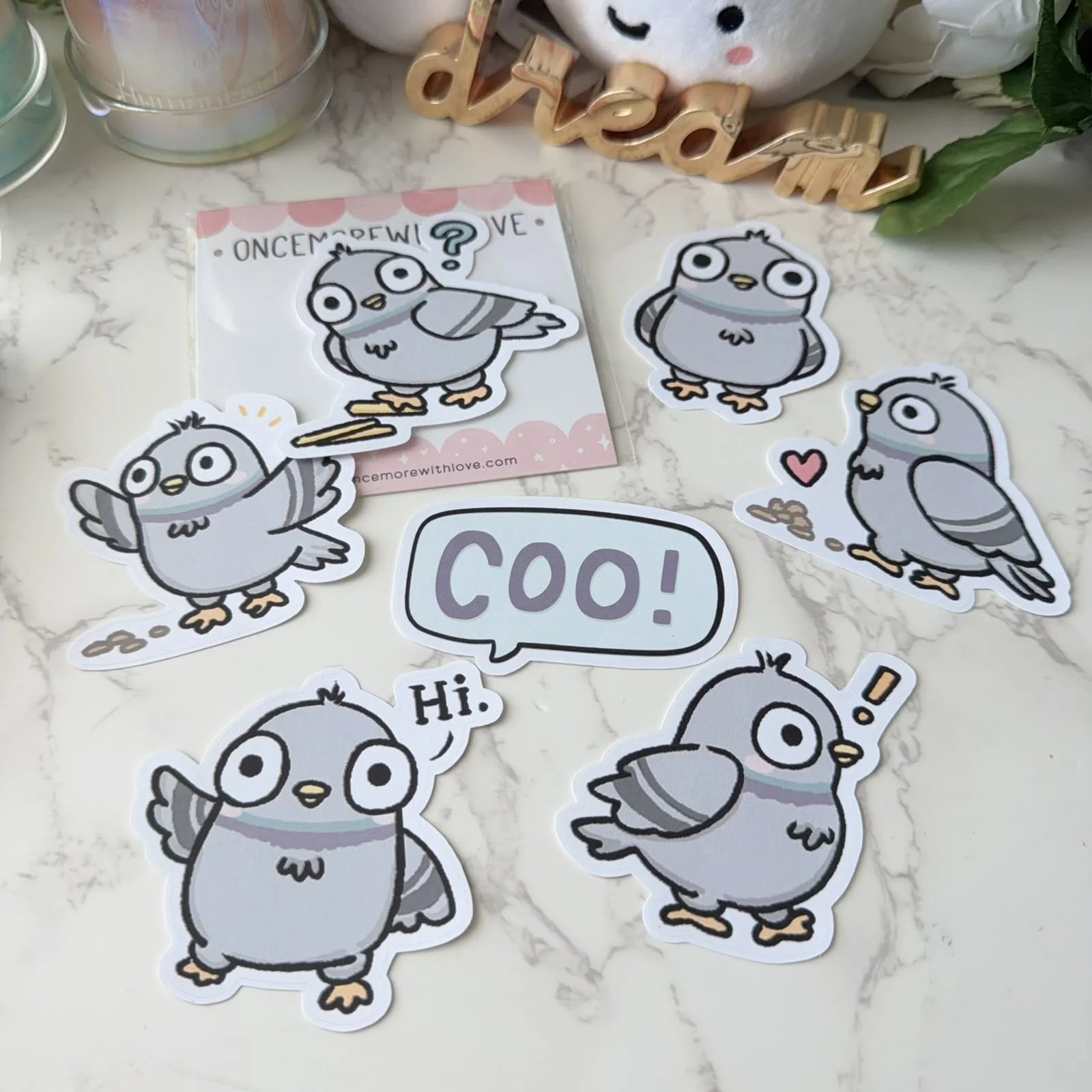 Pigeons Sticker Set