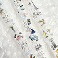 Collection of decorative stickers with various designs on a textured white background
