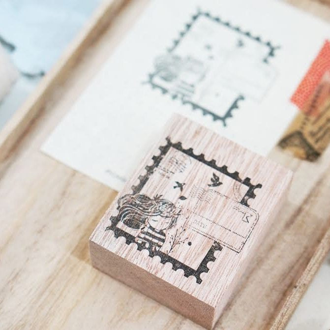 Postal Daydream Rubber Stamp by Black Milk Project with a nostalgic postal-frame dream design