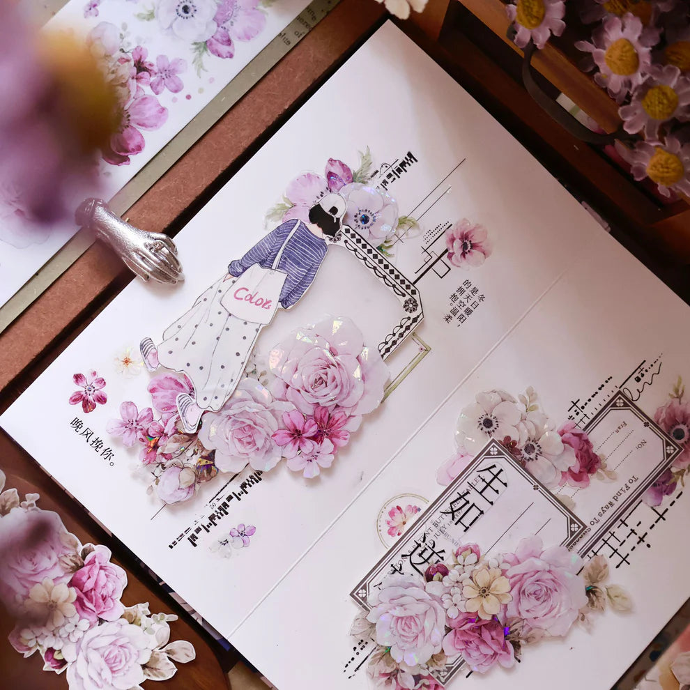 Decorative bookmarks with floral designs on an open book