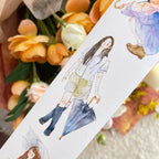 Rainy Days 53 PET Tape by DingDing — umbrella-girl PET tape design over flowers, for journaling
