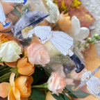 Rainy Days 53 PET Tape by DingDing — woman-with-umbrella PET tape motif over flowers, for journaling