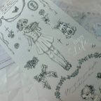 Decorative paper with illustrations of children and nature, featuring the text 'Enjoy Life'.