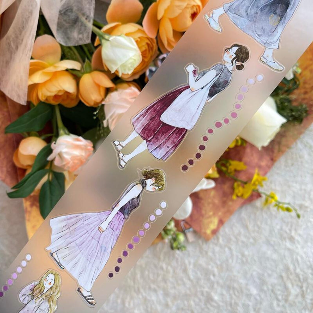 Rush 51 PET Tape by DingDing — women in dresses PET tape design, for journaling