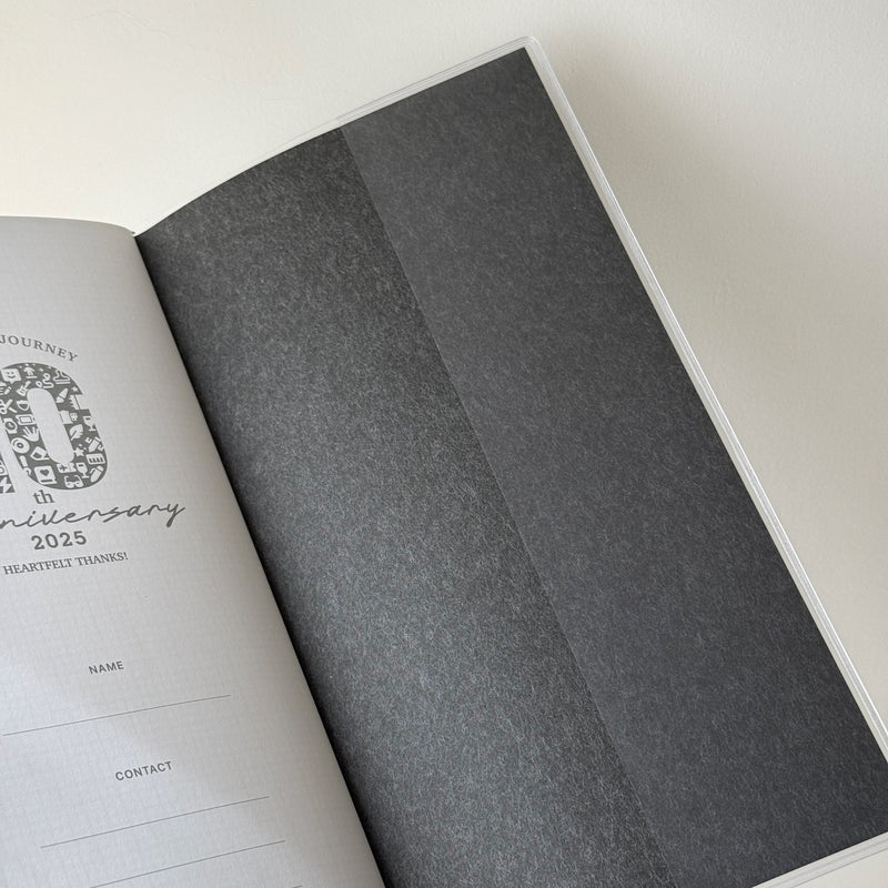 Slim Clear Cover by Take a Note — clear PVC cover shown over an open planner, for journaling