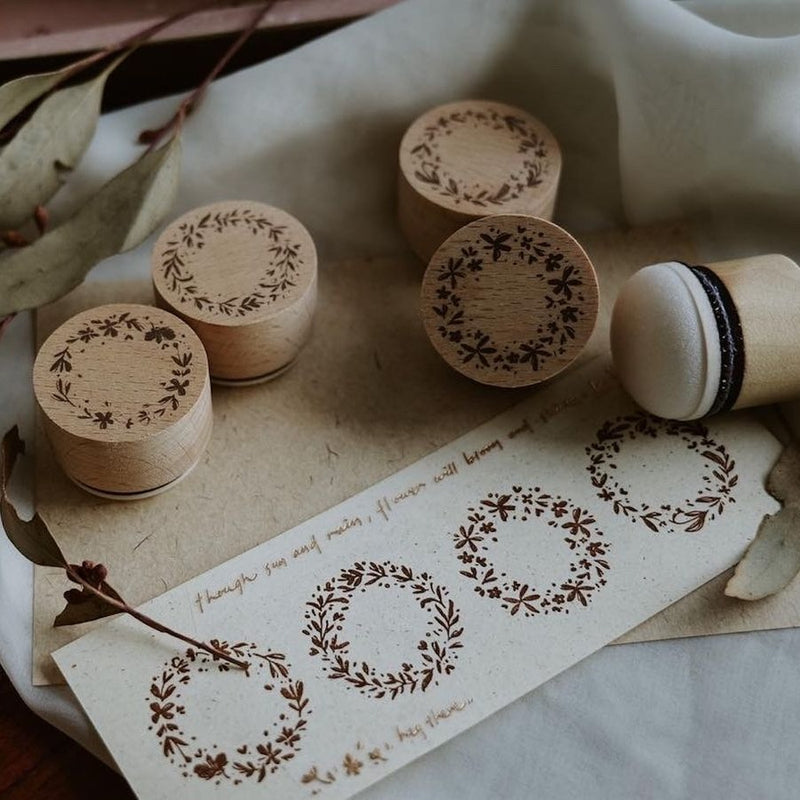 The Summer Bagels (4 Pieces) Wooden Stamp Set