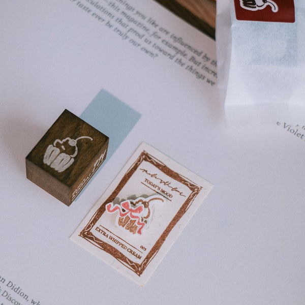 Cherry Cup Cake Rubber Stamp